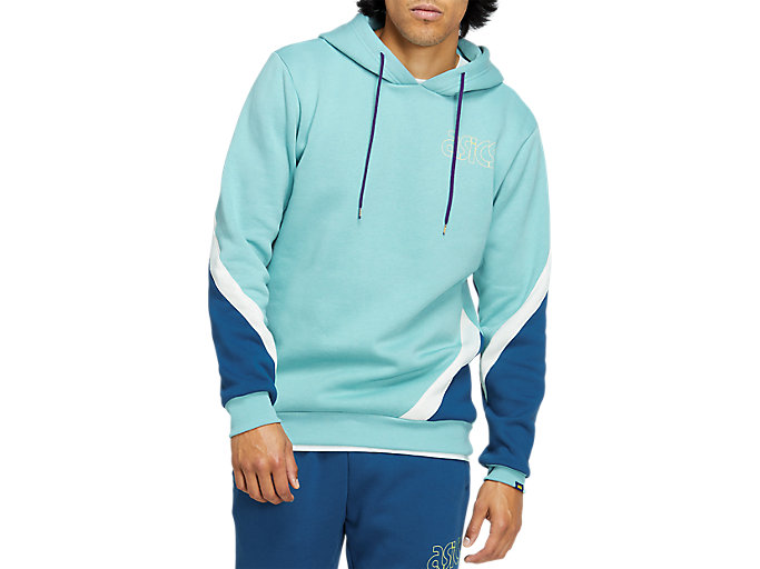 Men's BR FRENCH TERRY PULL OVER HOODIE | Smoke Blue | Jackets & Hoodies​ |  ASICS Australia