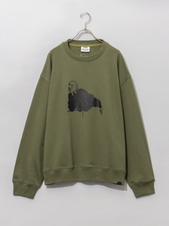 YU NAGABA SWEAT CREW TOP | SMOG GREEN | スポーツスタイル メンズ