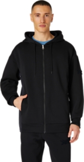 PACT Men's Black Stretch French Terry Zip Hoodie S