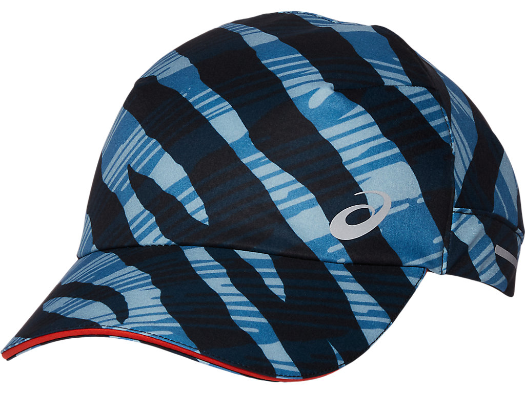 Unisex GRAPHIC WOVEN CAP | Azure/Cherry Tomato | Headwear | ASICS 