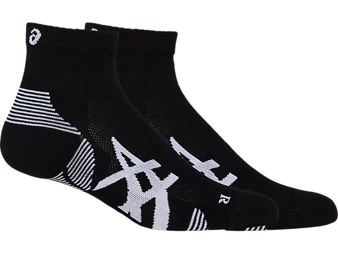 Image 1 of 4 of Unisex Performance Black/Performance Black 2PPK CUSHION RUN QUARTER SOCK Men's Sports Socks