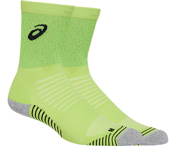 Image 1 of 9 of Unisex Lime Zest LITE-SHOW RUN CREW SOCK Men's Sports Socks