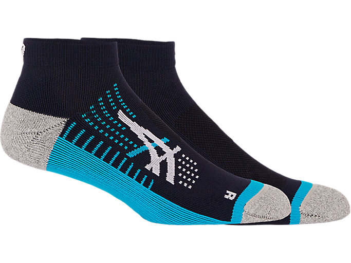 Image 1 of 6 of Unisex Midnight/Island Blue ICON RUN QUARTER SOCK Men's Sports Socks