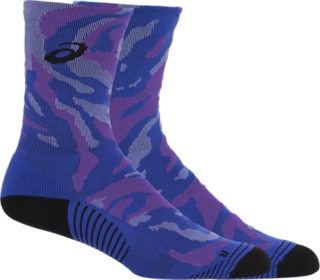 UNISEX COLOR CAMO RUN CREW SOCK, Eggplant/Blue Violet/Cyber Grape, Unisex  Socks