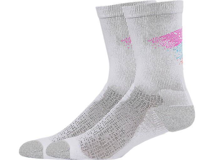 Image 1 of 7 of Unisex Multi/ Brilliant White/Hot Pink ROAD+ RUN CREW SOCK Unisex sokken