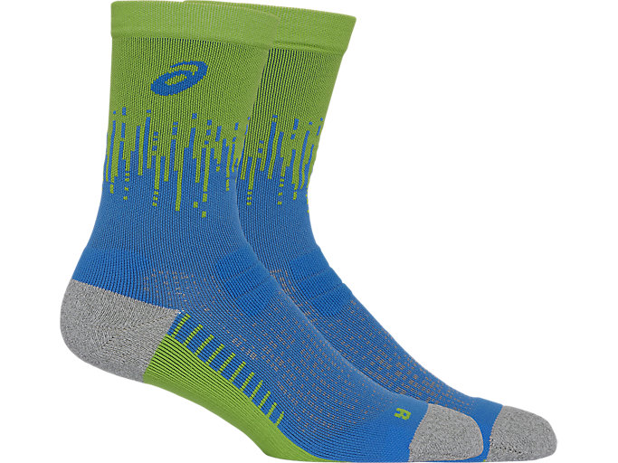 Image 1 of 6 of Unisex Waterscape/Electric Lime PERFORMANCE RUN SOCK CREW Calcetines unisex