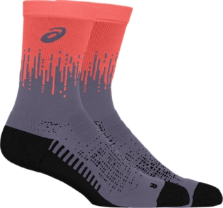 PERFORMANCE RUN SOCK CREW, Greyish Purple/Coral Reef