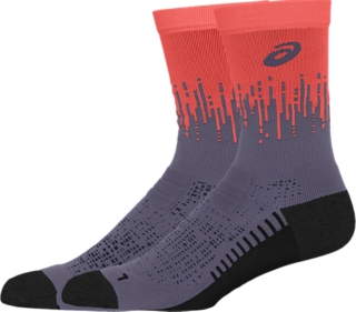 PERFORMANCE RUN SOCK CREW, Greyish Purple/Coral Reef