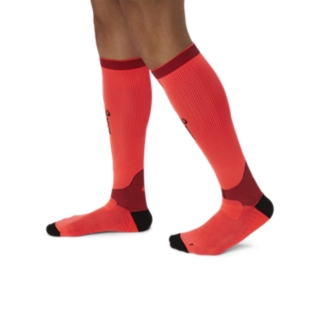 UNISEX PERFORMANCE RUN COMPRESSION SOCK, Sunrise Red