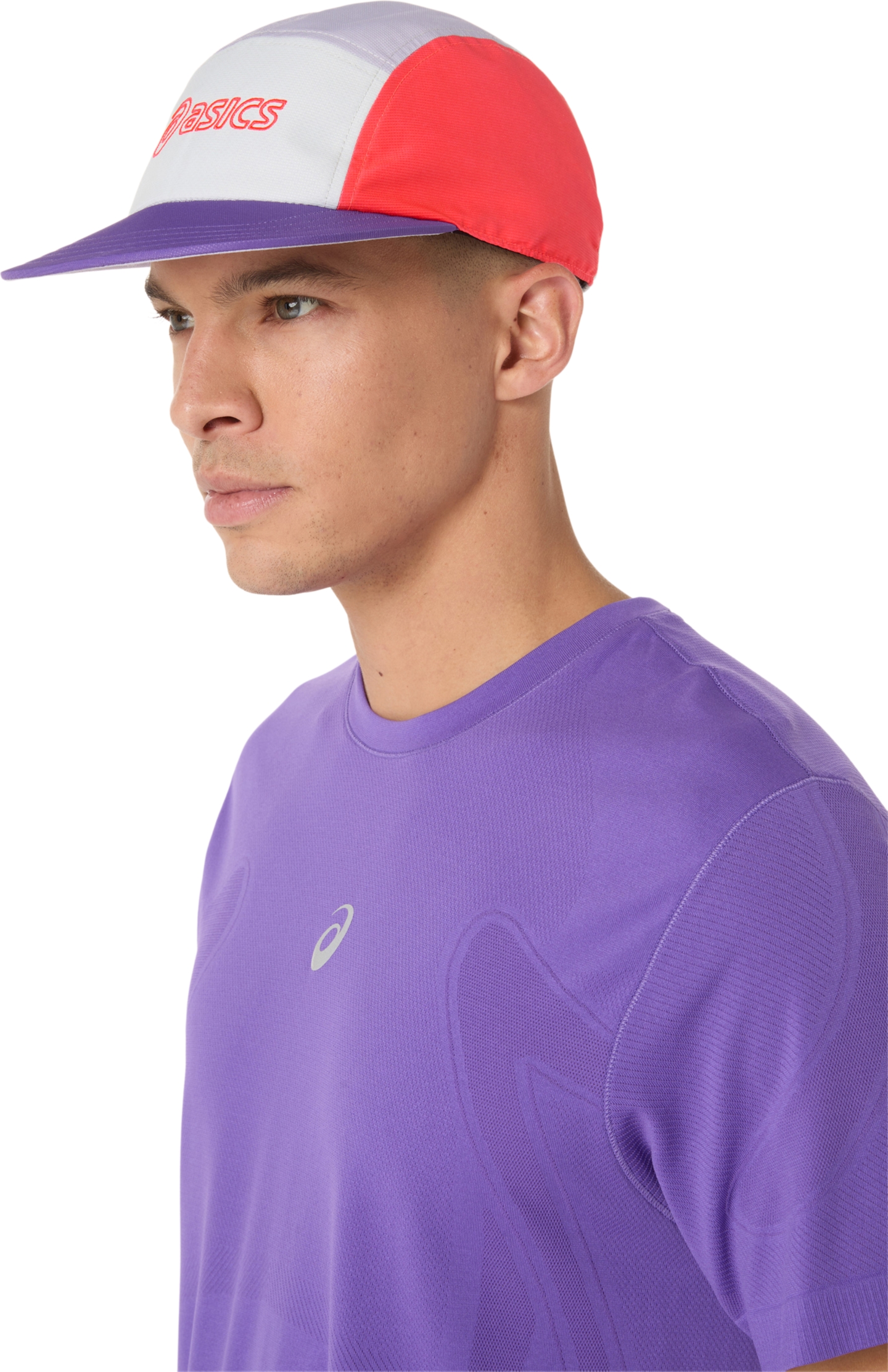 Мужская кепка ASICS 5 Panel, цвет: Красный / Фиолетовый — фото 4