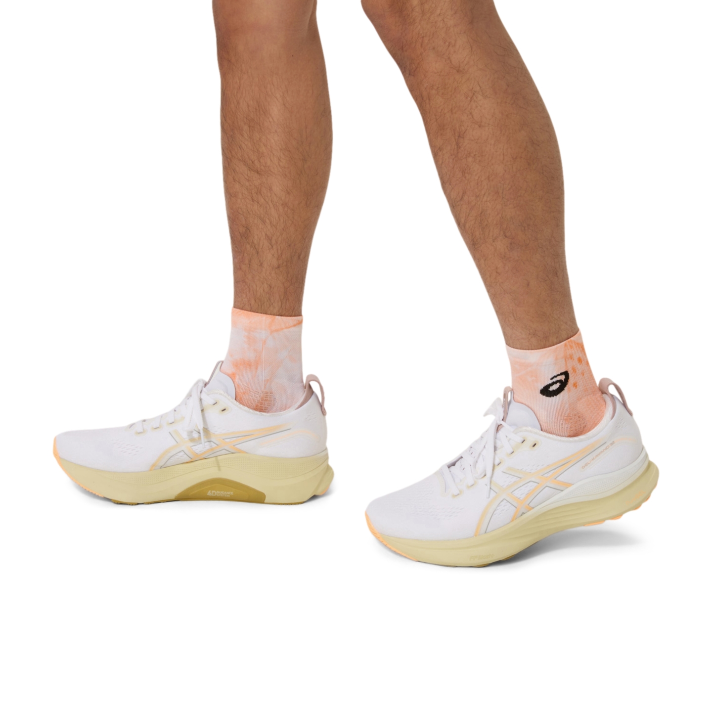 Носки Performance для мужчин, укороченные — ASICS, цвет: Белый / Оранжевый сияющий — фото 7
