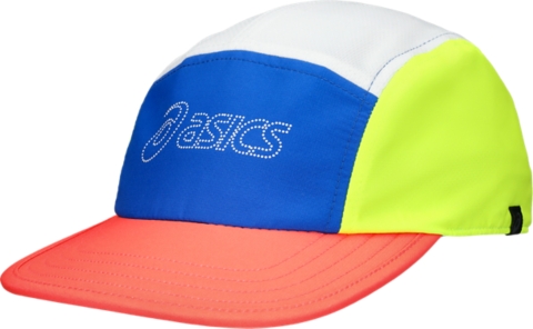 Кепка ASICS Track Club Performance Run 5 Panel, цвет: Яркий белый / Разноцветный