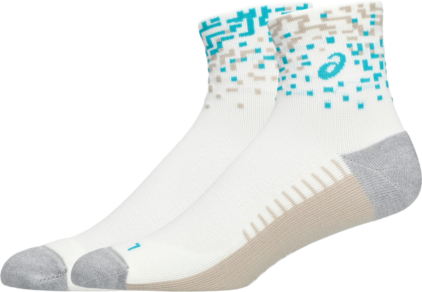 Носки Performance для мужчин, укороченные — ASICS, цвет: Кремовый / Аквамариновый — фото 2