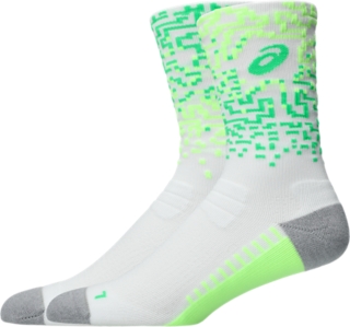 PERFORMANCE RUN CREW SOCK, Brilliant White/Illum. Green/Vital Green 2