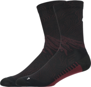 FUJITRAIL GRAPHIC CREW SOCK, Dark Aubergine/Black 2