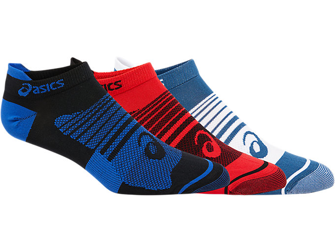 Image 1 of 1 of MEN'S QUICK LYTE PLUS 3PK color Performance Black/Asics Blue/Speed Red