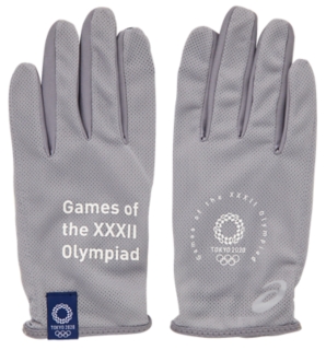 ランニンググローブ 東京オリンピックエンブレム グレー メンズ タオル Asics