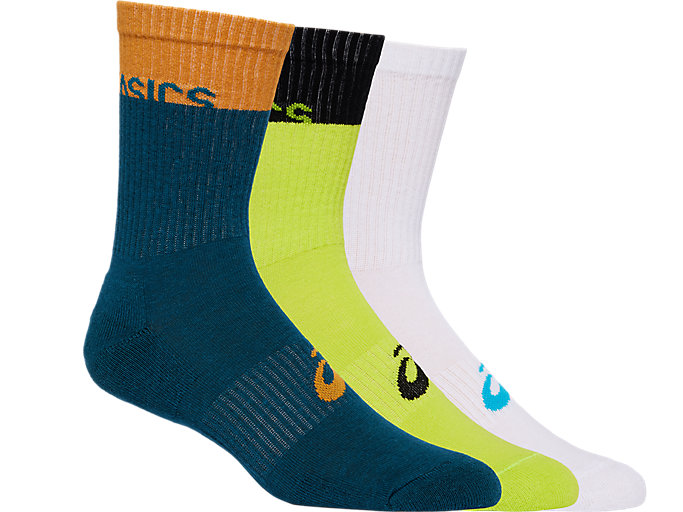 Image 1 of 8 of Unisex Multi Colors 3PPK GRAPHIC CREW SOCK Men's Sports Socks