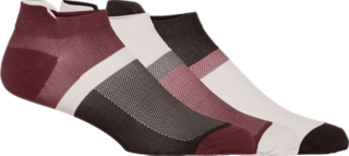 UNISEX 3PPK COLOR BLOCK ANKLE SOCK, Antique Red/Dark Auburn, Unisex Socks