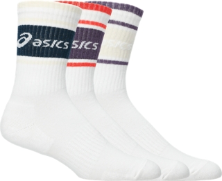 Alternative image view of 3 PACK ASICS LOGO CREW SOCK, Brilliant White/Multi
