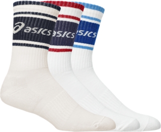 Alternative image view of 3 PACK ASICS LOGO CREW SOCK, Birch/Multi