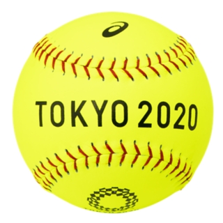 記念ソフトボール 東京オリンピックエンブレム イエロー メンズ 野球用品 Asics
