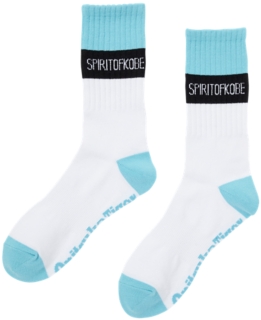 Unisex MIDDLE SOCKS | White/Pale Blue | Accessories | Onitsuka Tiger