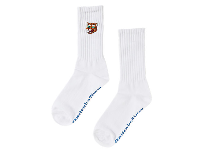 Image 1 of 3 of Unisex White/White MIDDLE SOCKS UNISEX ACCESSORIES