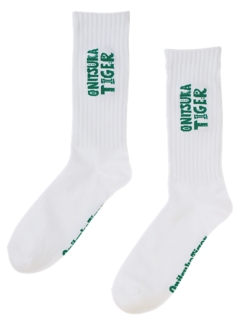 Unisex MIDDLE SOCKS | White/ Green | UNISEX ACCESSORIES | Onitsuka Tiger