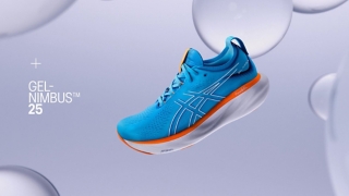  ASICS Men's Gel-Nimbus 25 Running Shoes, 7, Sheet Rock/Indigo  Blue
