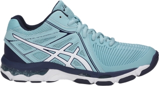 blue asics netball shoes