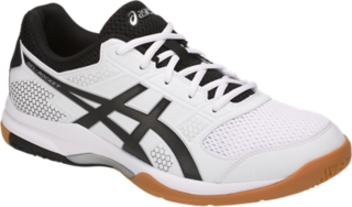 Men s GEL Rocket 8 White Black Silver Volleyball Shoes ASICS