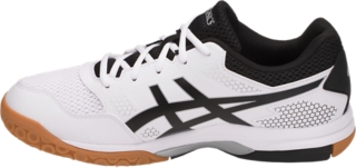 Men s GEL Rocket 8 White Black Silver Volleyball Shoes ASICS