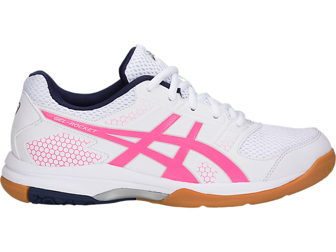 Women's GEL-Rocket 8 | White/Hot Pink | Volleyball Shoes | ASICS