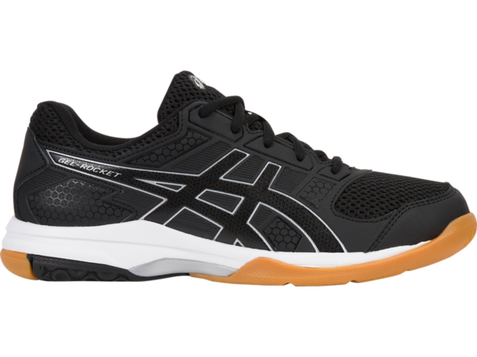 Women s GEL Rocket 8 Black Black White Volleyball Shoes ASICS