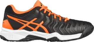 orange and white asics