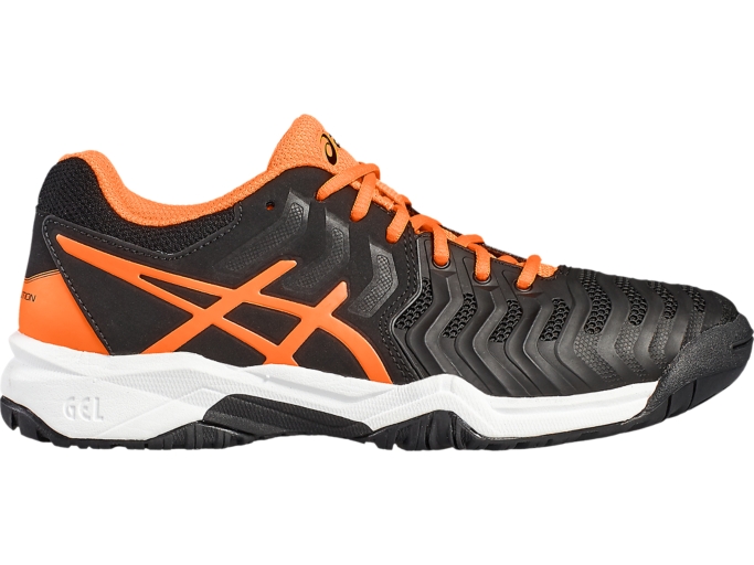 UNISEX GEL-Resolution 7 GS | Black/Shocking Orange/White - ASICS