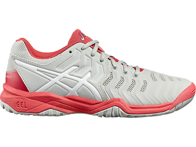 Image 1 of 7 of Kids GLACIER GREY/WHITE/ROUGE RED GEL-RESOLUTION 7 GS