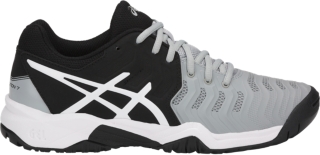 asics gel resolution 7 grey/black/white men's shoes