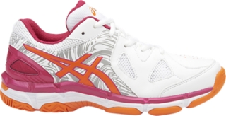 orange and white asics