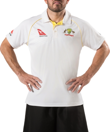 Official Cricket Australia Test Shirt Men Cream Asics Australia