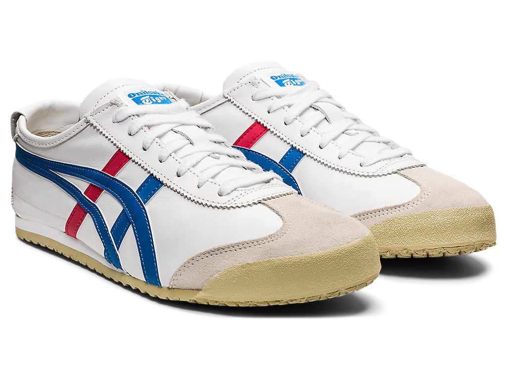 M ONITSUKA TIGER DL408.0146 MEXICO 66 Mn's White/Blue Leather Lifestyle Shoes 