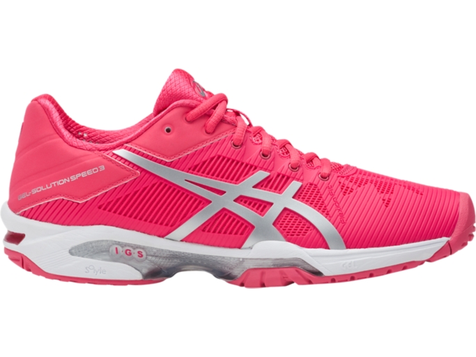 Women s GEL Solution Speed 3 Rouge Red Silver White Tennis