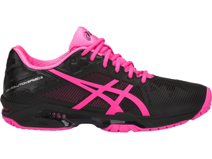 Women's GEL-Solution Speed 3 | Black/Hot Pink/Silver | Tennis Shoes | ASICS