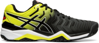 Men's GEL-RESOLUTION 7 | BLACK/SOUR YUZU | Tennis | ASICS Outlet