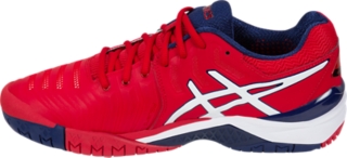 Asics gel resolution on sale 7 red/white/indigo men's shoes