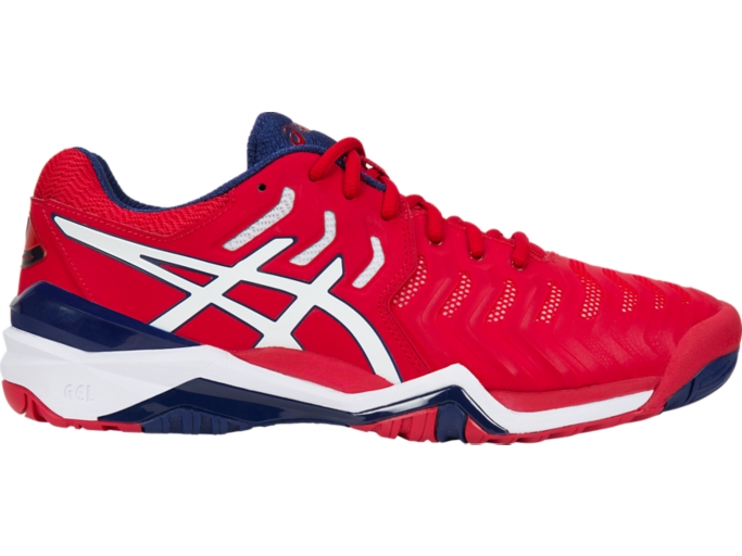 Asics gel resolution on sale 7 red/white/indigo men's shoes