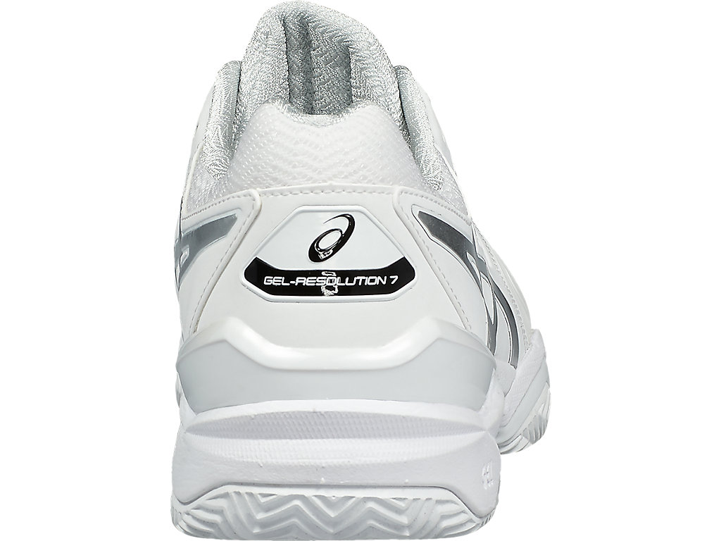 Emptiness Geology Zoom in Men's GEL-Resolution 7 Clay Court | White/Silver | Tennis Shoes | ASICS