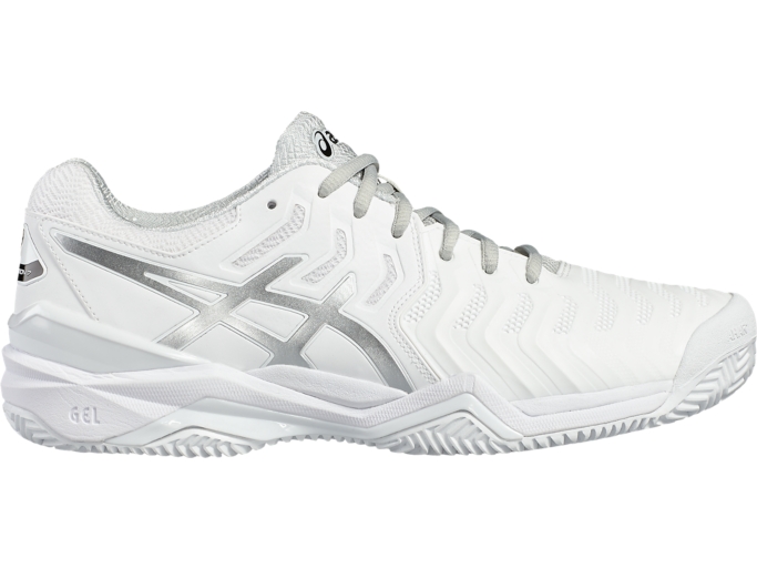 hoofdkussen Dollar Stout Men's GEL-Resolution 7 Clay Court | White/Silver | Tennis Shoes | ASICS