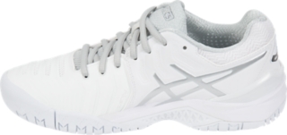 Asics women's gel-resolution 7 tennis shoes white and clearance silver